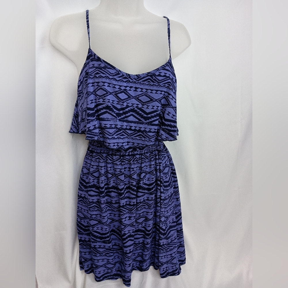 2/$30 MUDD Tribal Print‎ Patchwork Purple Mini Dress (#401)